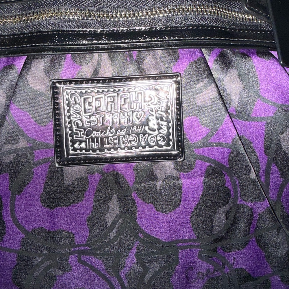 Coach Purple and Black Signature Shoulder Bag - Picture 2 of 6